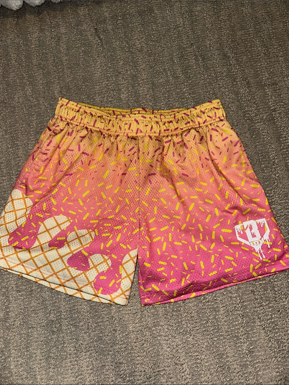 Baseball Lifestyle Ice Cream Print Men’s Athletic Shorts